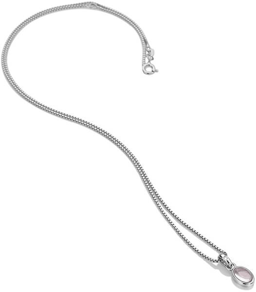 Stříbrný náhrdelník pro narozené v říjnu Birthstone DP763