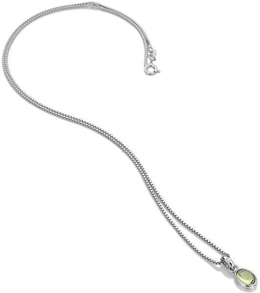 Stříbrný náhrdelník pro narozené v srpnu Birthstone DP761
