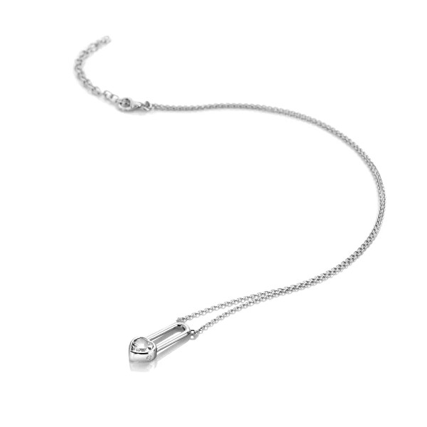 Stříbrný náhrdelník s diamantem a topazem Solitaire DN233