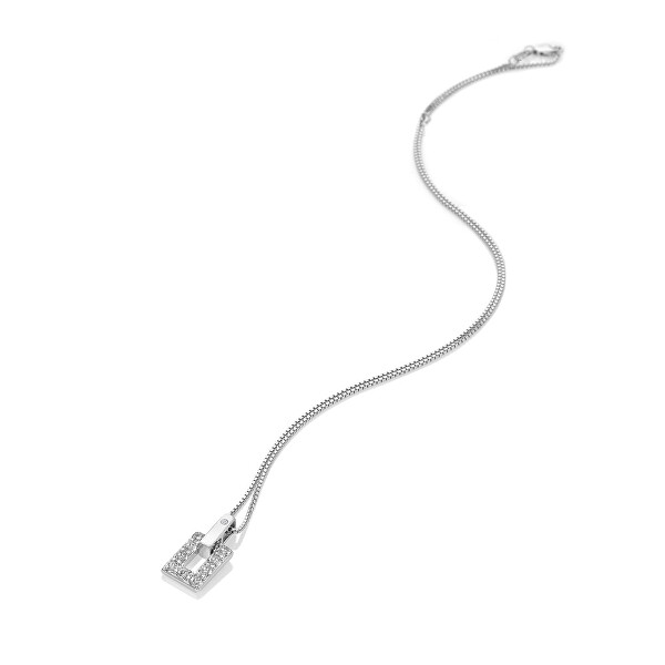 Silberne Halskette mit einem Diamanten und Topasen Echo DP898
