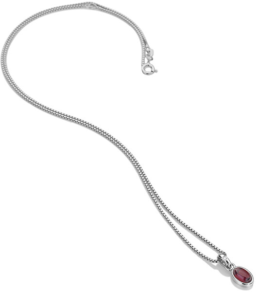 Silberne Halskette für die im Januar Geborenen Birthstone DP754