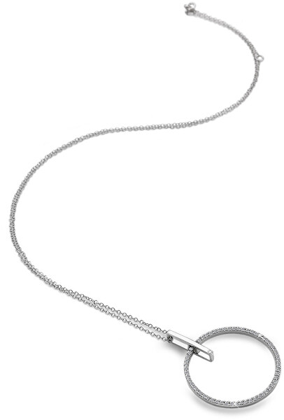 Strieborný náhrdelník s pravým diamantom Flora DP717 (retiazka, prívesok)