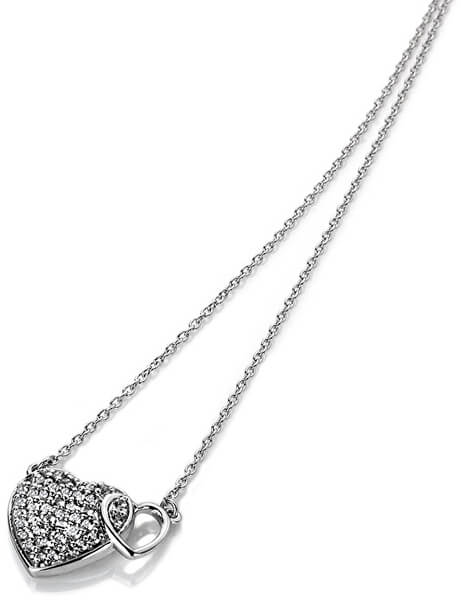 Stříbrný náhrdelník s pravým diamantem Flora DP730