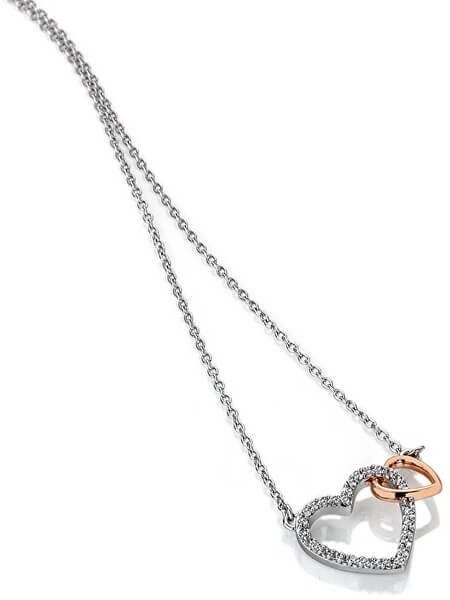 Strieborný náhrdelník s pravým diamantom Flora DP732