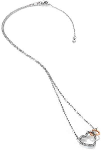 Stříbrný náhrdelník s pravým diamantem Flora DP732