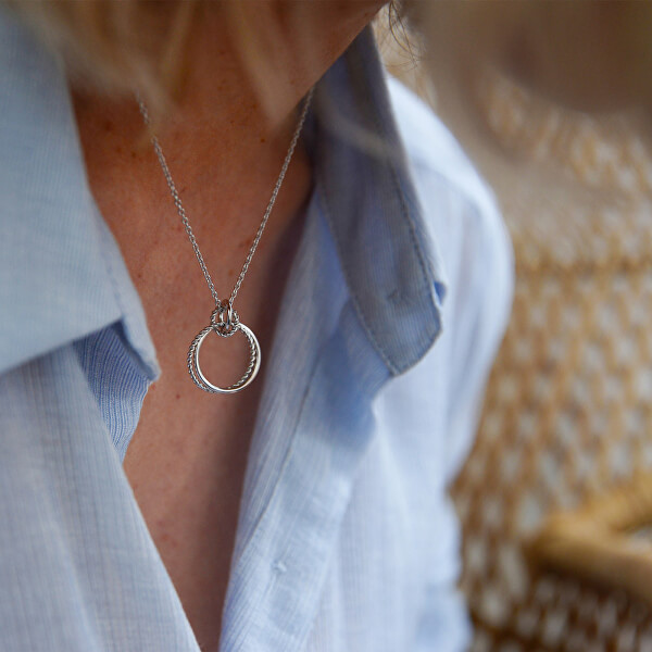 Stříbrný náhrdelník s pravým diamantem Jasmine DP735