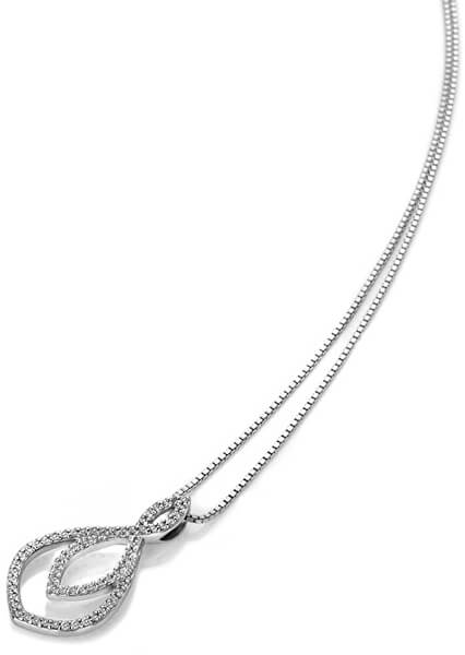 Stříbrný náhrdelník s pravým diamantem Lily DP733