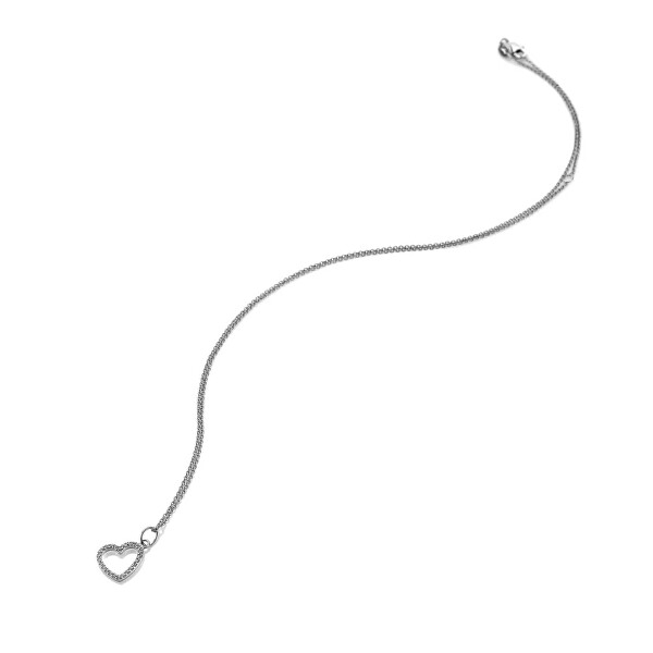 Stříbrný náhrdelník Srdíčko se zirkony Silver Whisper SWP004 (řetízek, přívěsek)