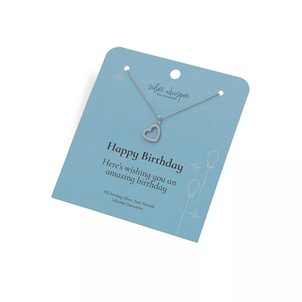 Stříbrný náhrdelník Srdíčko se zirkony Silver Whisper SWP004 (řetízek, přívěsek)