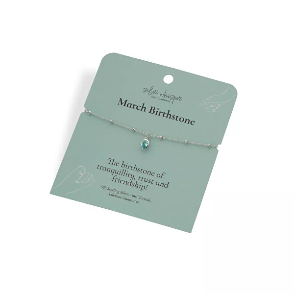 Stříbrný náramek pro ženy narozené v březnu Silver Whisper SWB027