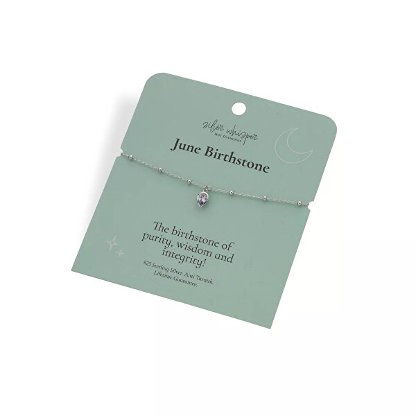 Stříbrný náramek pro ženy narozené v červnu Silver Whisper SWB030