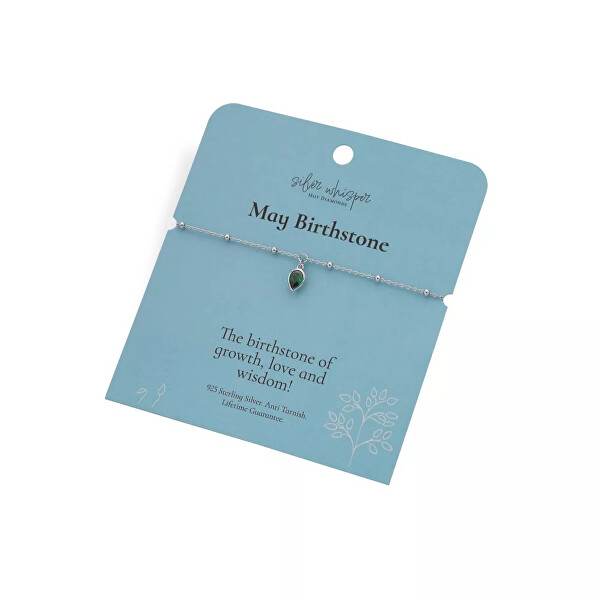 Stříbrný náramek pro ženy narozené v květnu Silver Whisper SWB029