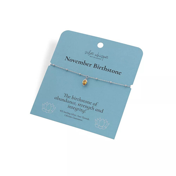 Stříbrný náramek pro ženy narozené v listopadu Silver Whisper SWB035