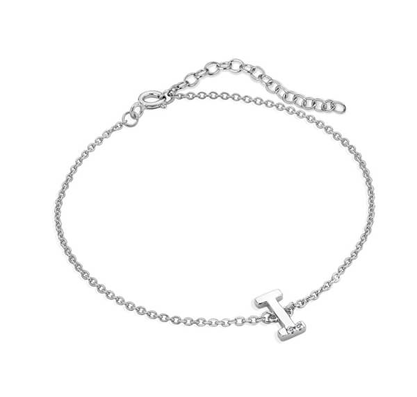 Silber Armband mit Diamanten Buchstabe „I“ DL620