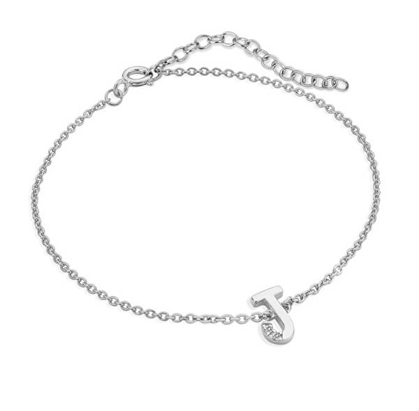 Silber Armband mit Diamanten „J“ DL621