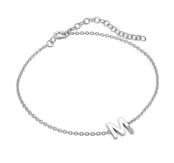 Bracciale in argento con diamanti lettera "M" Love Letters DL624