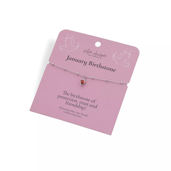 Stříbrný náramek pro ženy narozené v lednu Silver Whisper SWB025