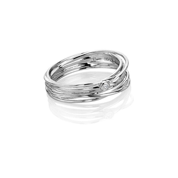 Strieborný prsteň s prírodným diamantom String DR325