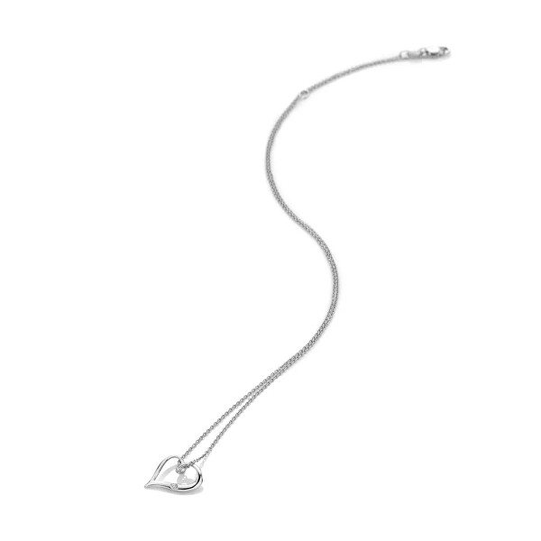 Stříbrný náhrdelník s diamantem Heart DP1086 (řetízek, přívěsek)