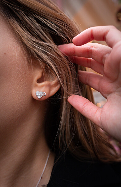 Csillogó fülbevaló valódi gyémánttal Flora DE607