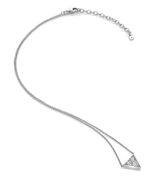 Třpytivý stříbrný náhrdelník s diamantem Stellar DN173