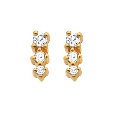 Elegante vergoldete Ohrringe mit Diamanten und Topas Jac Jossa Hope DE758