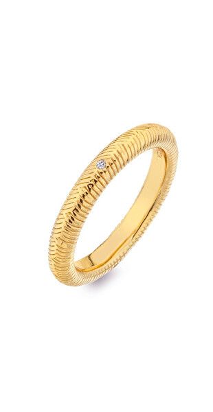 Elegante anello placcato oro con diamante Jac Jossa Hope DR230