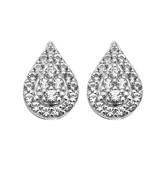 Elegáns ezüst fülbevaló gyémántokkal és topázzal Glimmer DE736