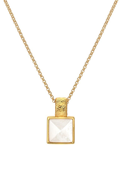 Jedinečný náhrdelník s diamantem a perletí Jac Jossa Soul DP896 (řetízek, přívěsek)