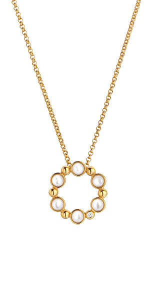 Bellissima collana placcata in oro con diamante e perle Jac Jossa Soul DP905