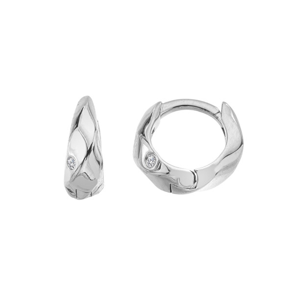 Kroucené stříbrné náušnice s diamanty Much Loved DE869