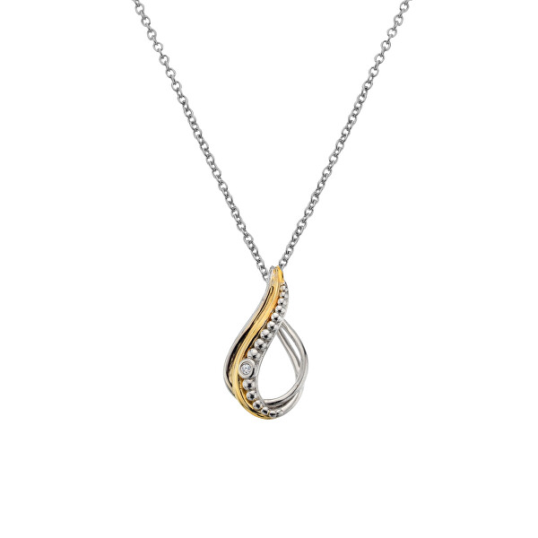 Luxusní bicolor náhrdelník s diamantem Teardrop DP1094