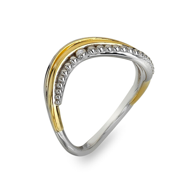 Luxusní bicolor prsten s diamantem Coupled DR311