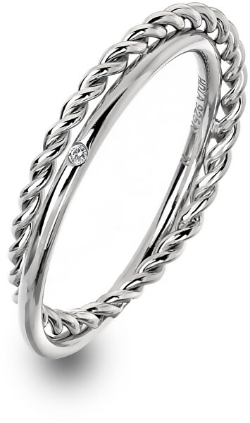 Luxusní stříbrný prsten s pravým diamantem Jasmine DR210