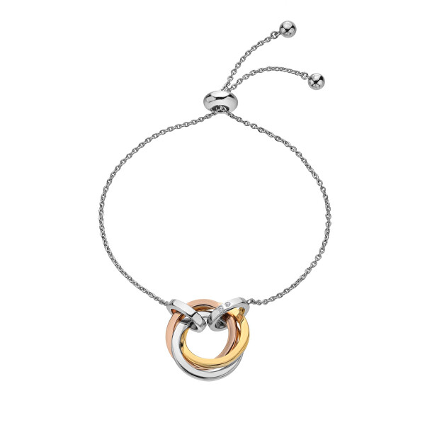 Luxusní tricolor náramek s diamanty Trio DL707