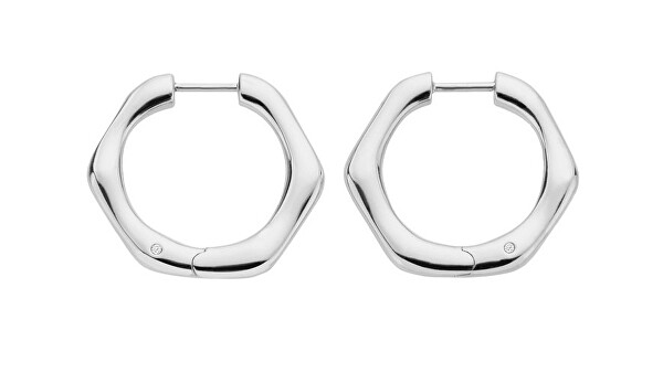 Minimalistické stříbrné náušnice kruhy s diamanty Huggies DE795