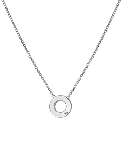 Minimalistický strieborný náhrdelník s diamantom Diamond Amulets DP892