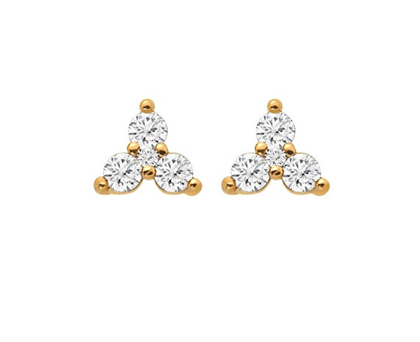 Zeitlose vergoldete Ohrringe mit Diamanten und Topas Jac Jossa Soul DE759