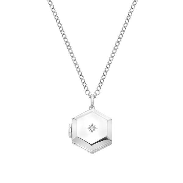 Náhrdelník s diamantem Hexagon Much Loved DP1100 (řetízek, přívěsek)