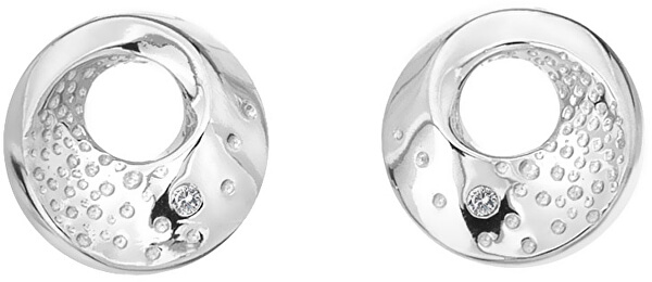 Něžné stříbrné náušnice s diamanty Quest DE650