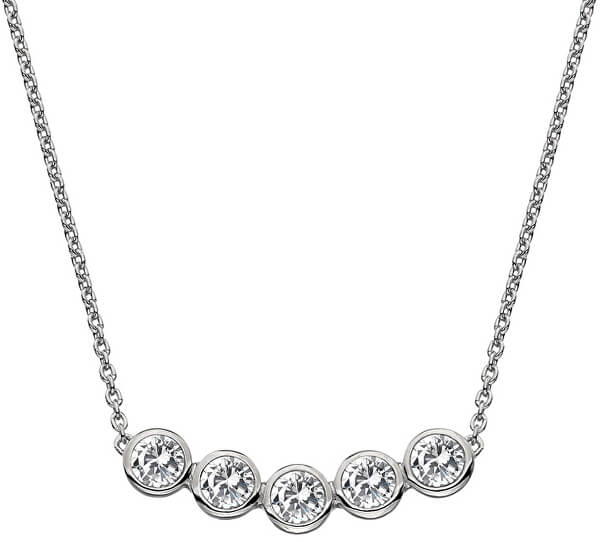 Nežný strieborný náhrdelník s topaz a pravým diamantom Willow DN129