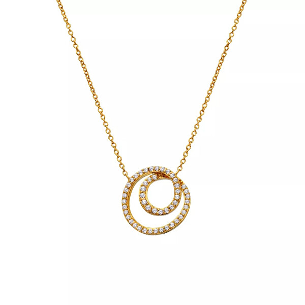 Okouzlující pozlacený náhrdelník s diamantem a topazy Spirála Shimmer DN222