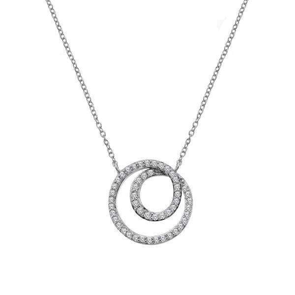 Okouzlující stříbrný náhrdelník s diamantem a topazy Shimmer DN227