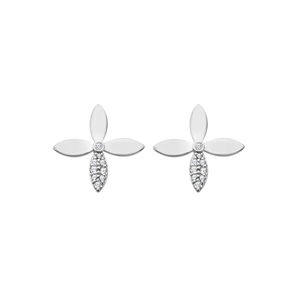 Peckové stříbrné náušnice Květina Eden DE892