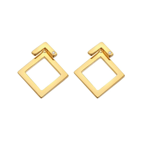 Pozlacené náušnice s diamanty Paired DE889