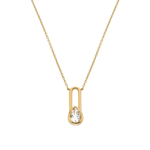 Pozlacený náhrdelník s diamantem a topazem Solitaire DN234