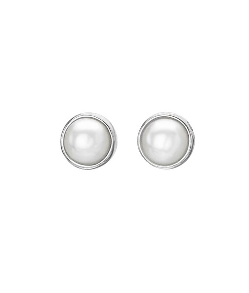 Affascinanti orecchini in argento con diamanti e perle Diamond Amulets DE712