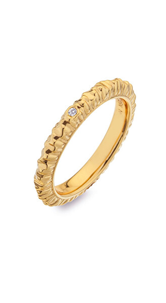 Půvabný pozlacený prsten s diamantem Jac Jossa Hope DR226