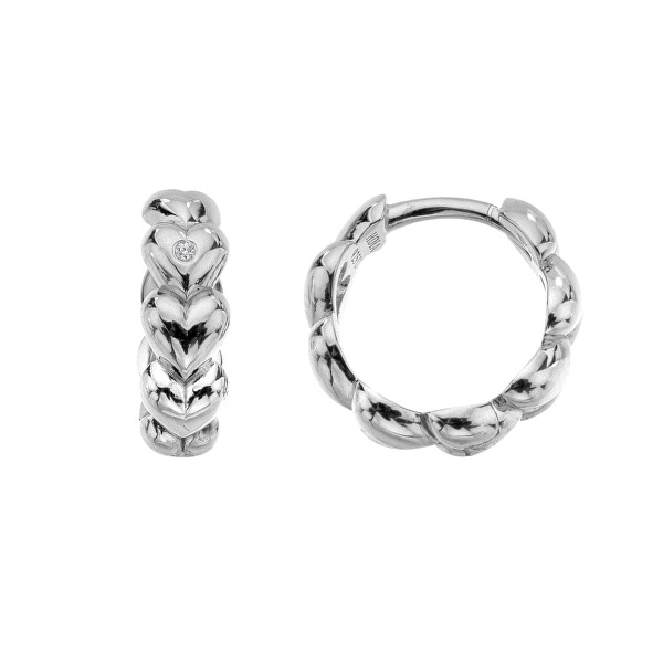 Romantické stříbrné náušnice s diamanty Serenity DE867