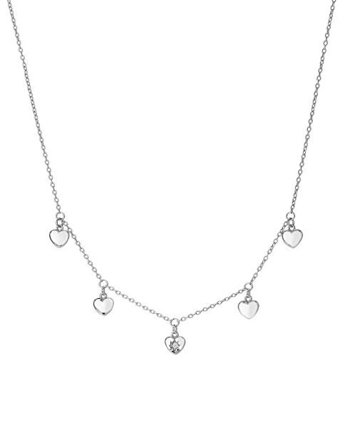 Romantický strieborný náhrdelník s diamantom Most Loved DN160/DN162